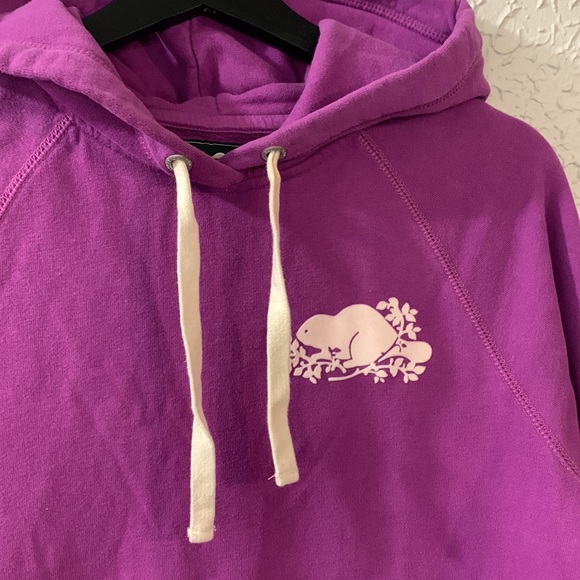 ROOTS Canada Sweatshirt Purple XS Pullover Hoodie Activewear Leisure Casual - Picture 4 of 16